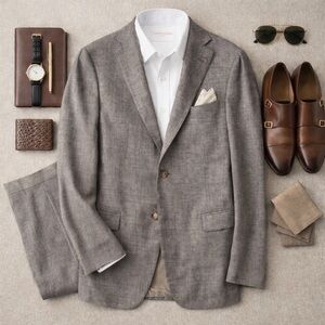 Samuelsohn Loro‎ Piana Italian Wool Silk Linen Blazer 42 Long Quiet Luxury BS2